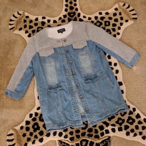 7. Modifier Jean Denim Jacket Grey Sweatshirt Sz38